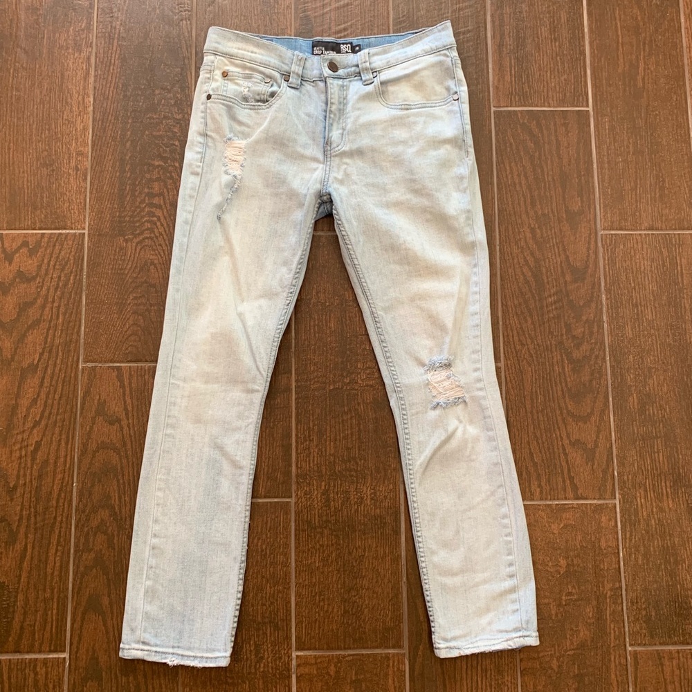 RSQ Jeans Seattle Crop Tapered Light Wash 27.25”